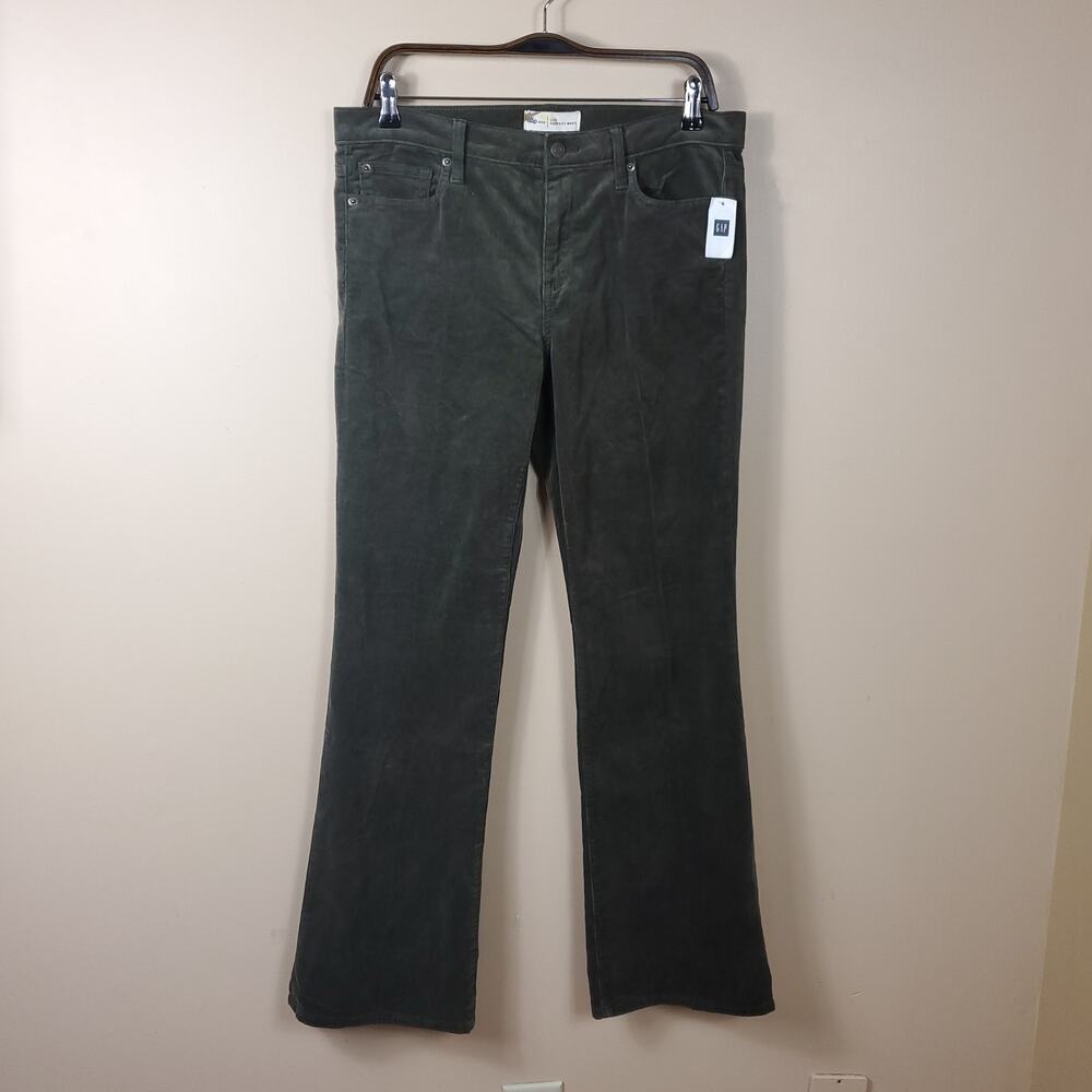 Gap Mid-rise Perfect Boot Corduroy Pants in Green Size 32 Short